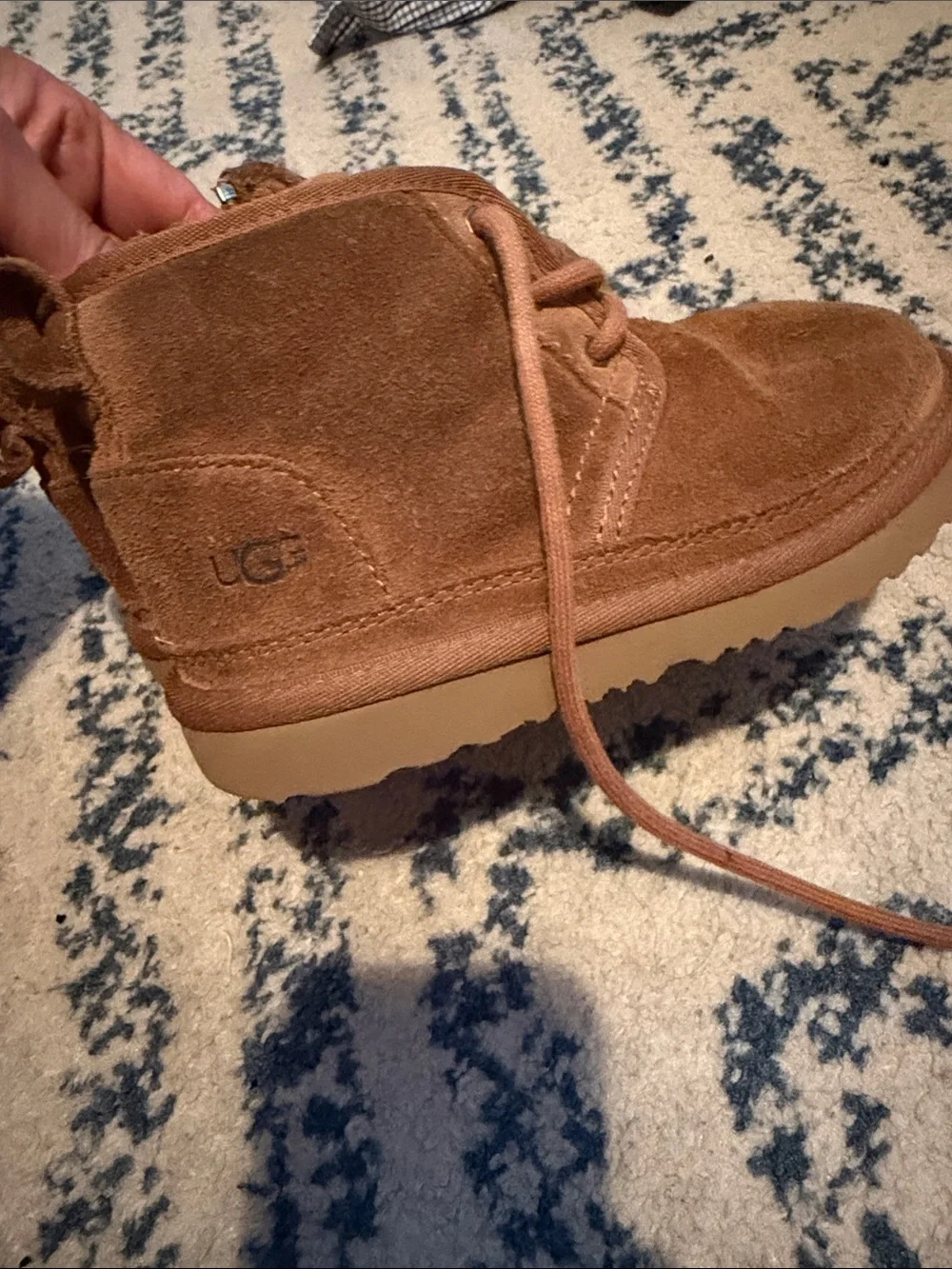 UGG Chestnut Suede Kids Lace-Up Boot